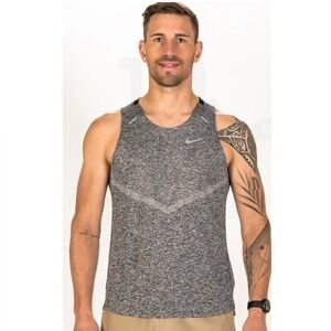 Nike Mens Dri Fit Running Tank Top large  Gray Black NWT sleeveless athletic